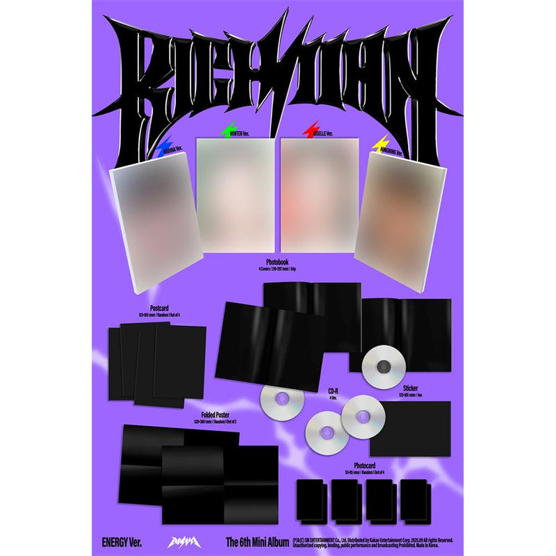 AESPA RICH MAN 6th Mini Album ENERGY Ver/CD+Photo Book+Poster+Sticker+2Card+GIFT