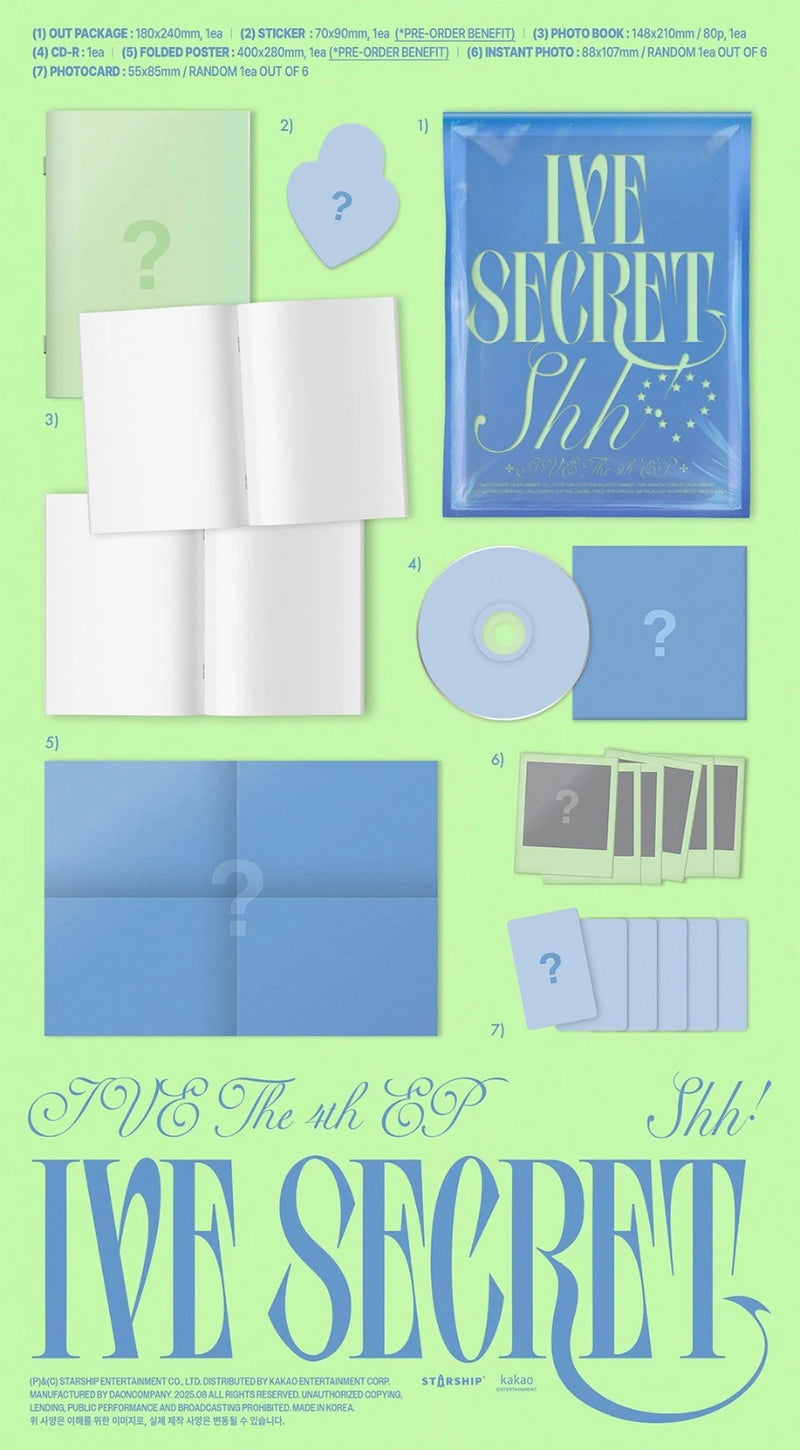 IVE [IVE SECRET] 4th EP Album/CD+Photo Book+Card+Poster+POB+GIFT K-POP SEALED