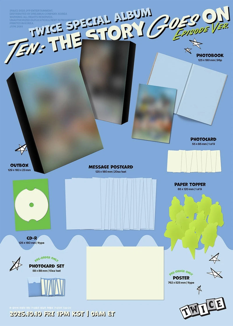 TWICE TEN:THE STORY GOES ON Special Album EPISODE Ver/CD+POSTER+Book+21 Card+POB