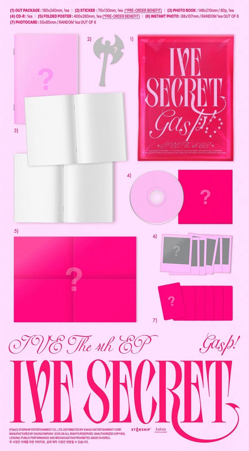 IVE [IVE SECRET] 4th EP Album/CD+Photo Book+Card+Poster+POB+GIFT K-POP SEALED