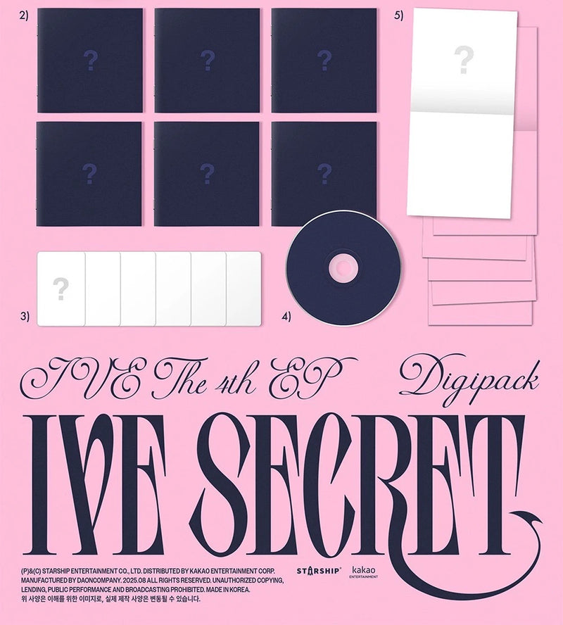 IVE [IVE SECRET] 4th EP Album DIGIPACK Ver/CD+Photo Book+Card+Poster+GIFT SEALED