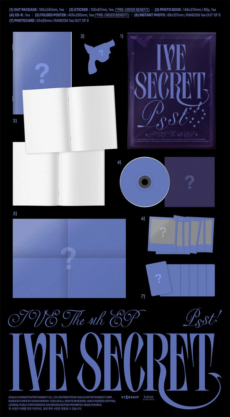 IVE [IVE SECRET] 4th EP Album/CD+Photo Book+Card+Poster+POB+GIFT K-POP SEALED